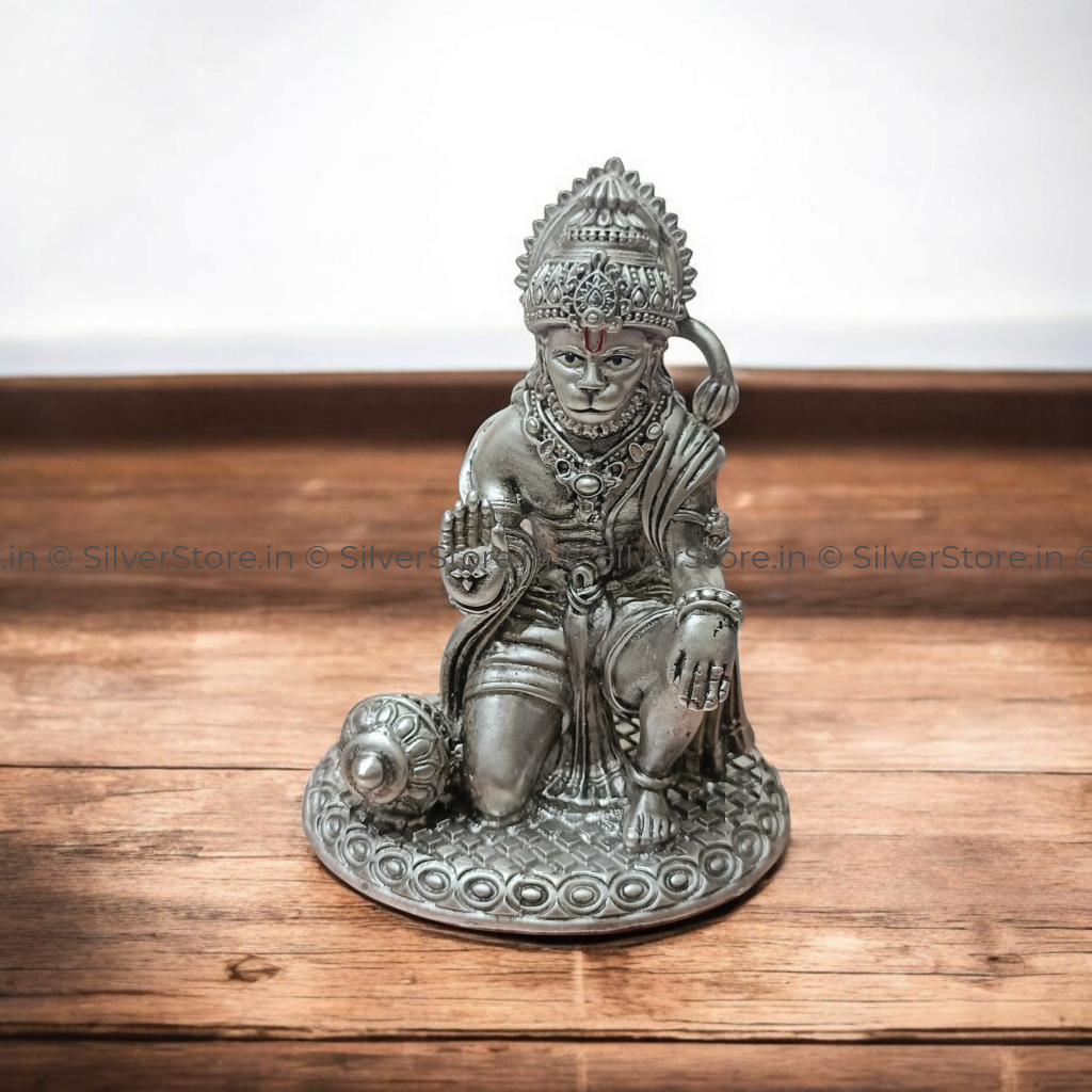 Silver Hanumanji Idol - 925 Silver Bis hallmark