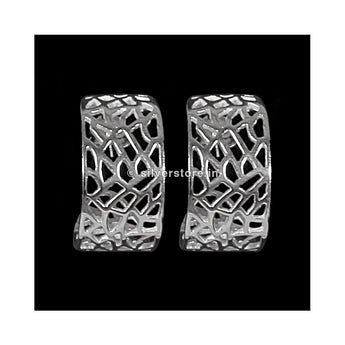 Silver Jali Hoop Earing