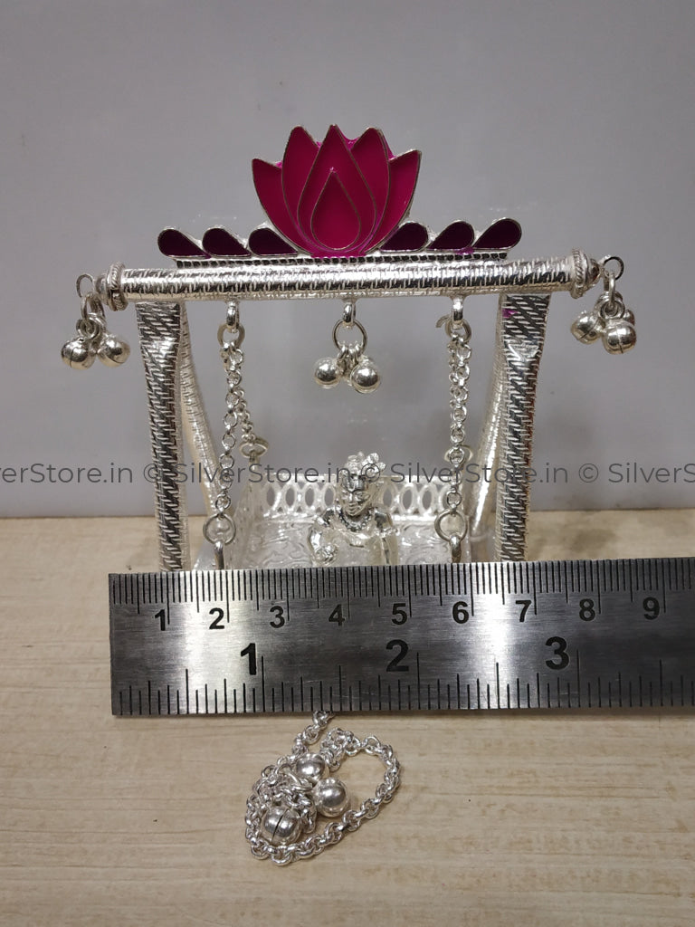 Silver Jhula - 925 Silver Small Size Lotus Pattern