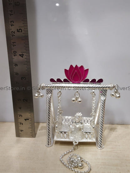 Silver Jhula - 925 Silver Small Size Lotus Pattern