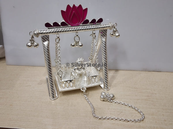 Silver Jhula - 925 Silver Small Size Lotus Pattern