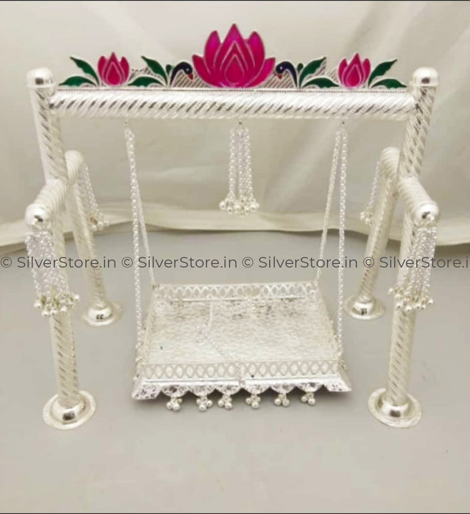 Silver Jhula - Swing 925 Pure Silver Pooja Item