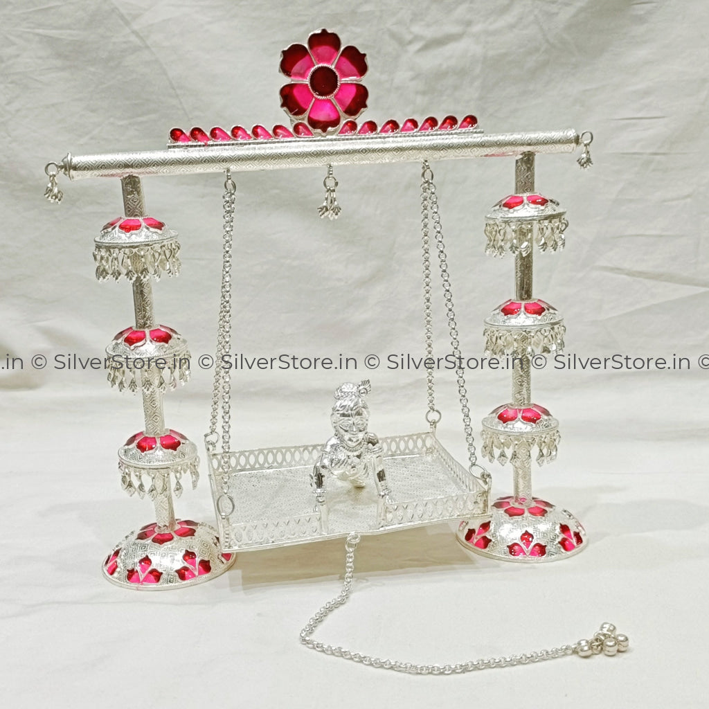 Silver Jhula - Swing 925 Pure Silver Pooja Item