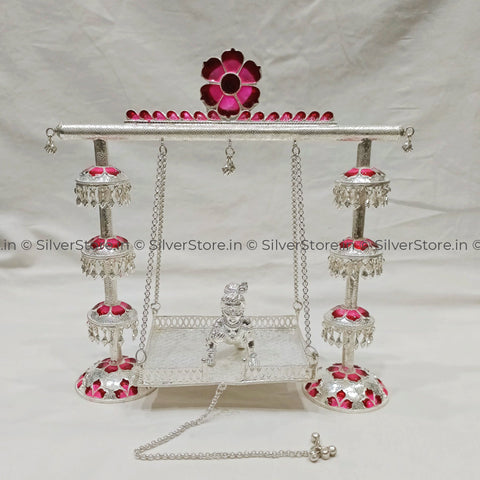 Silver Jhula - Swing 925 Pure Silver Pooja Item