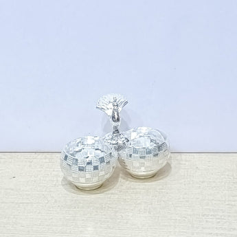 Silver Kum Box With Peacock Silver