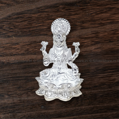Silver Laxmi Idol - solid silver idol - 925 bis hallmark