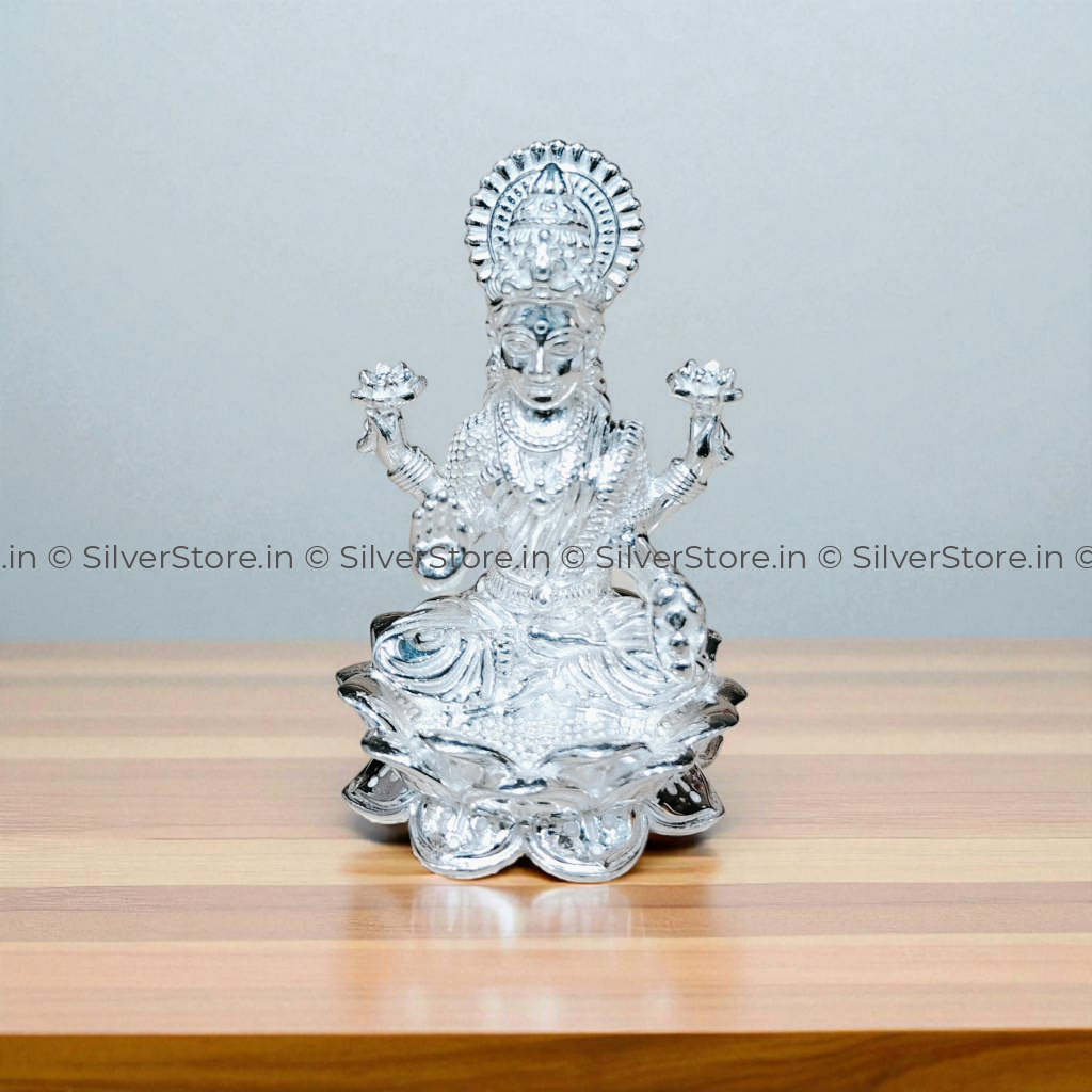Silver Laxmi Idol solid silver idol 925 bis hallmark