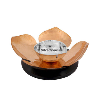 Silver Lotus Diya Candle Stand