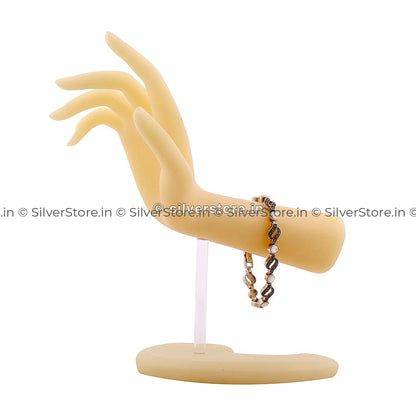 Silver Marcasite Wavy Motif Pearl Bracelet For Woman Womens Bracelets