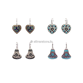 Silver Meenakari Earing