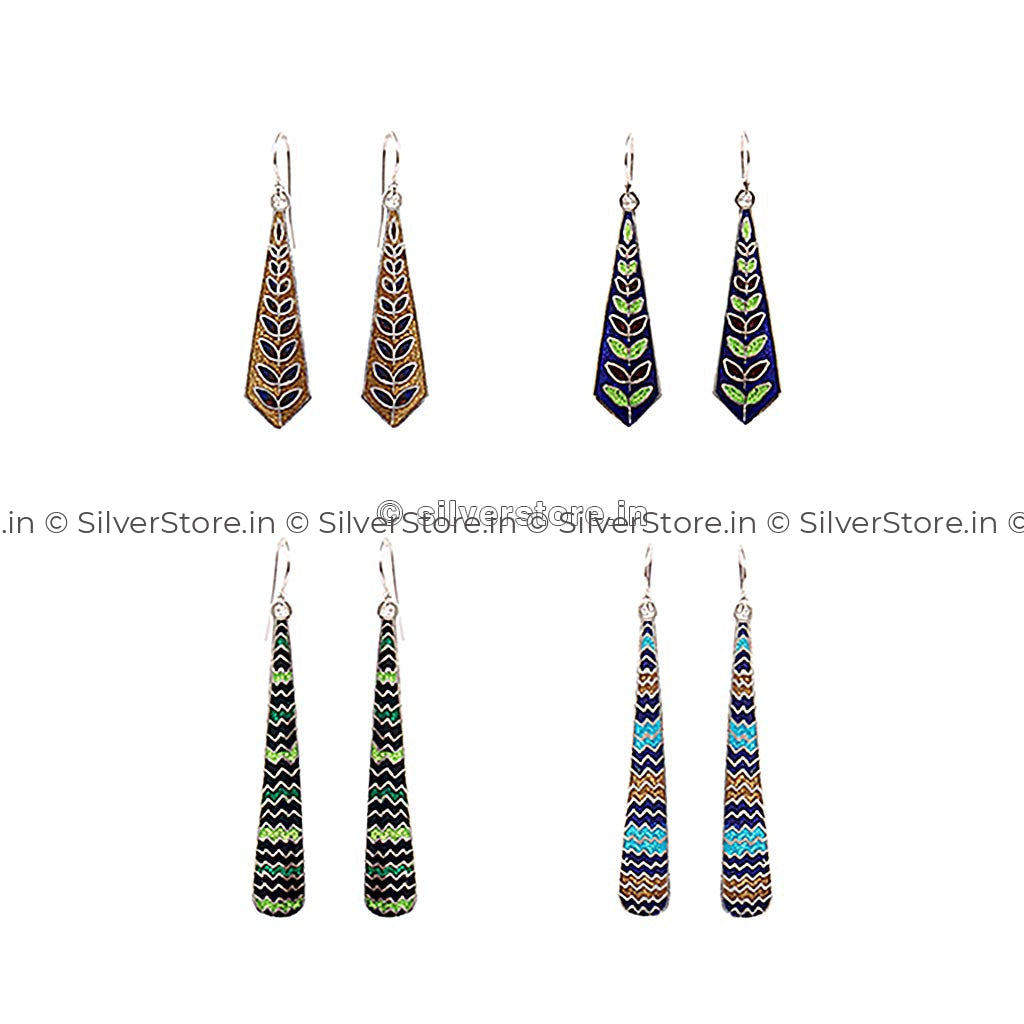 Silver Meenakari Earing