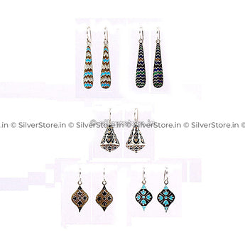 Silver Meenakari Earing