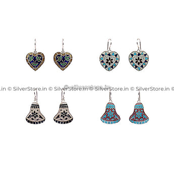 Silver Meenakari Earing