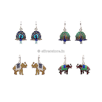 Silver Meenakari Earrings Earing