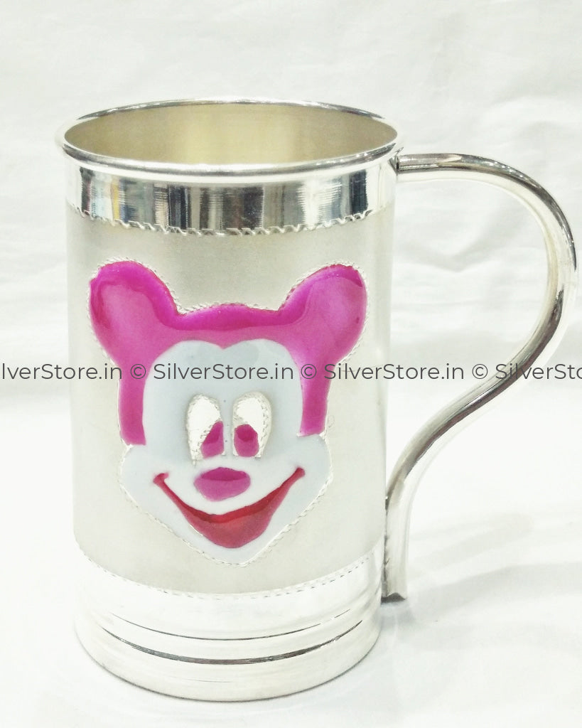 Silver Mickey Coffee Mugs - 925 Pink Color Baby Gifts