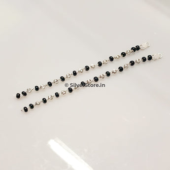 Silver Najariya With Black Beads Baby Gifts