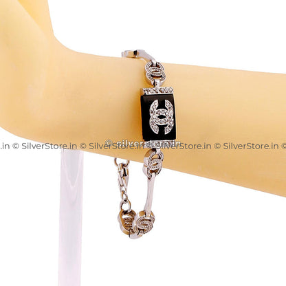 Silver Onyx Bracelet Womens Bracelets