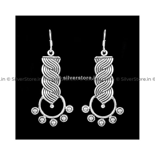 Silver Oxidised Earing
