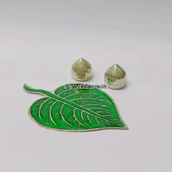 Silver Pan & Silver Supari Set - Leaf Nuts Pooja Item