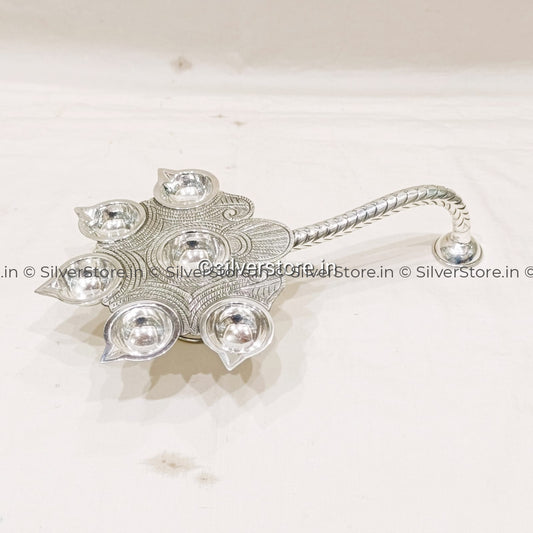 Silver Panchaarti/ Silver 5 Diya Aarti - 925