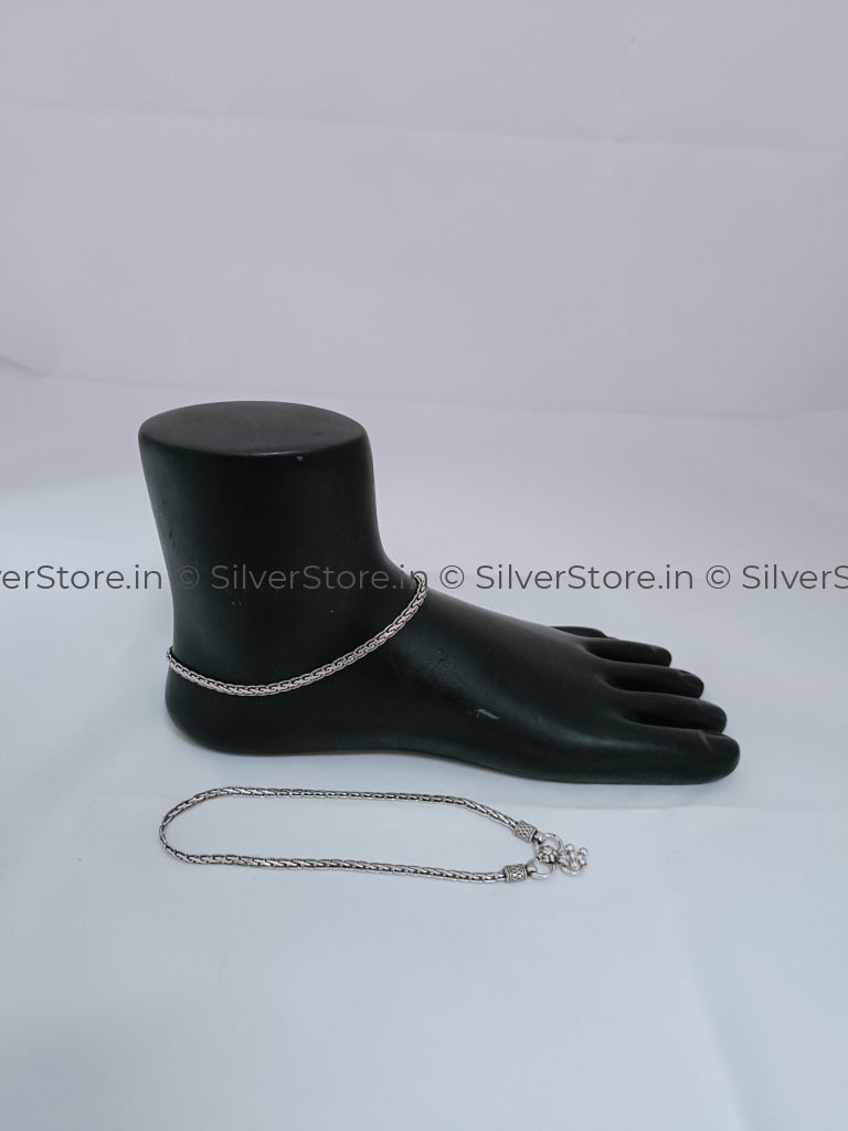 Silver Payal / Anklet - 925 -Anchor Pattern An-5