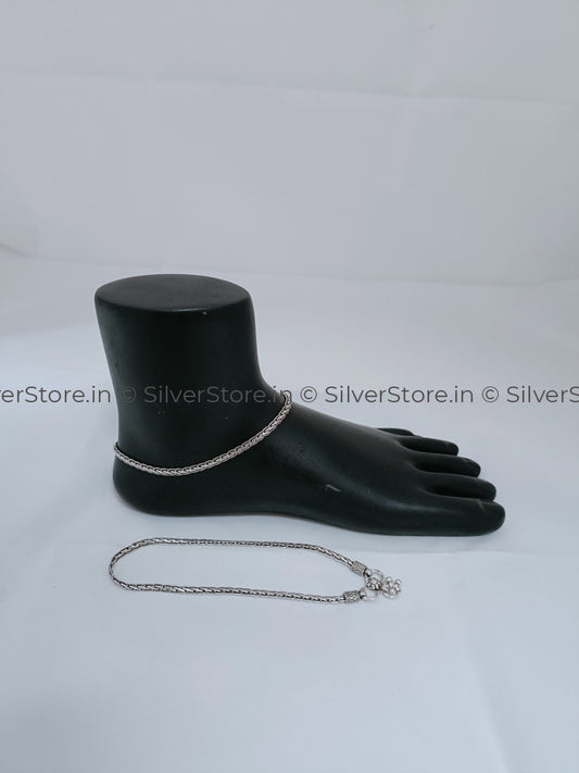 Silver Payal / Anklet - 925 -Anchor Pattern An-5