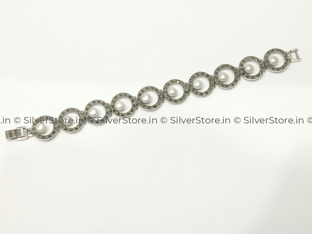 Silver Pearl Marker Bracelets For Women Braclet