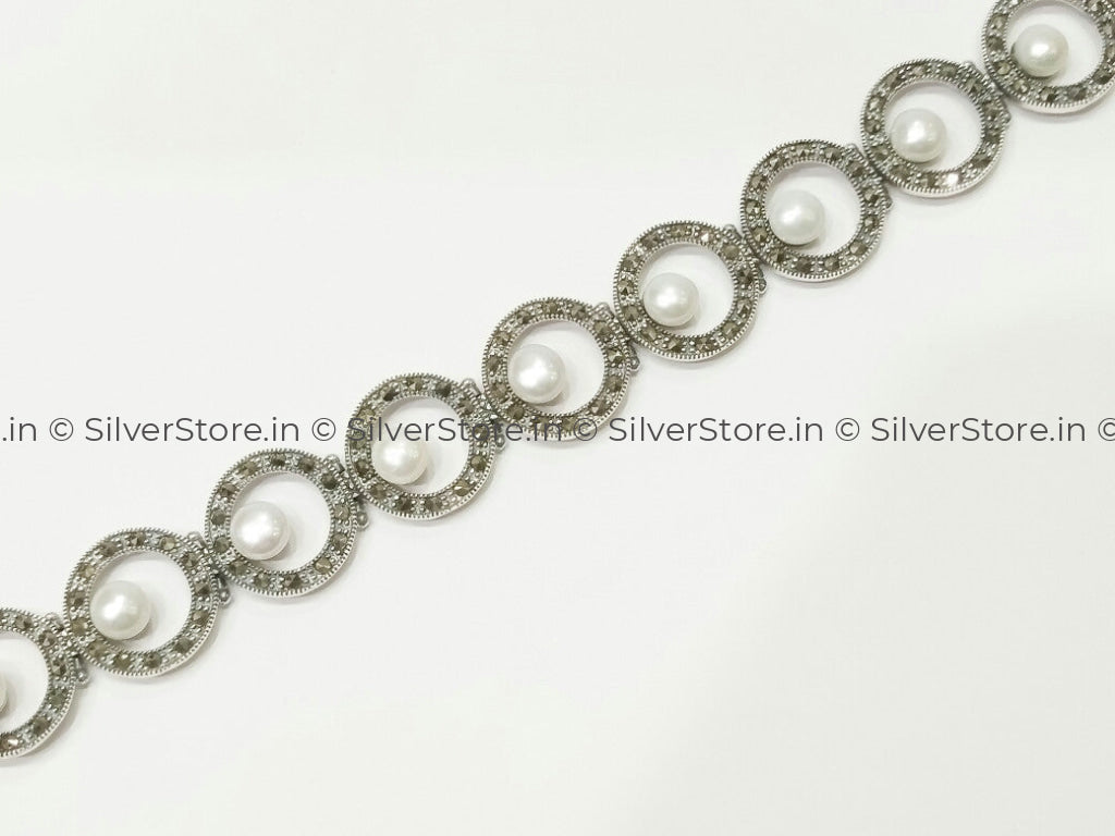 Silver Pearl Marker Bracelets For Women Braclet