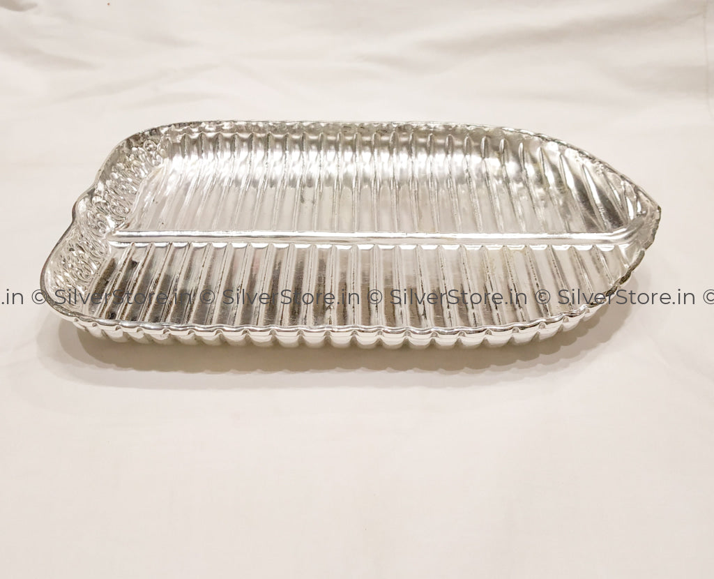 Silver Plate - Banana Leaf Pattern 925 Silver