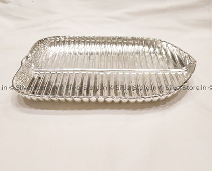 Silver Plate - Banana Leaf Pattern 925 Silver