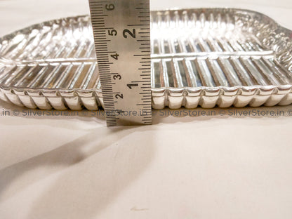 Silver Plate - Banana Leaf Pattern 925 Silver