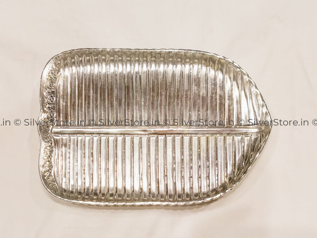 Silver Plate - Banana Leaf Pattern 925 Silver