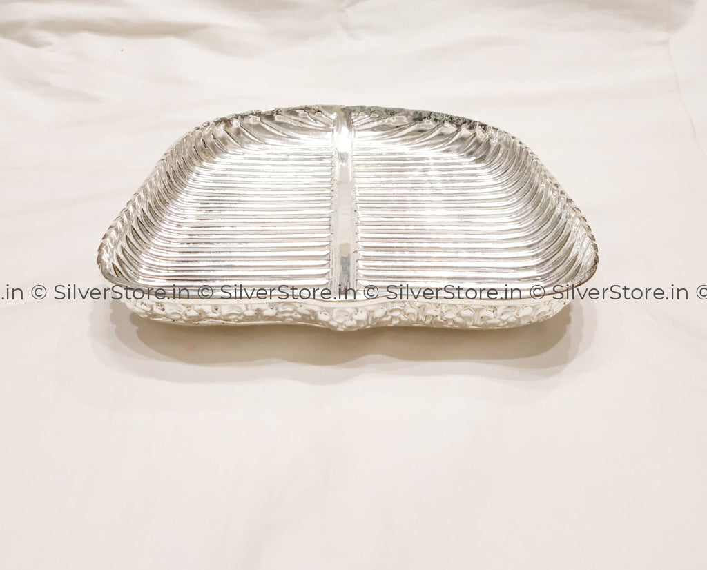 Silver Plate - Banana Leaf Pattern 925 Silver