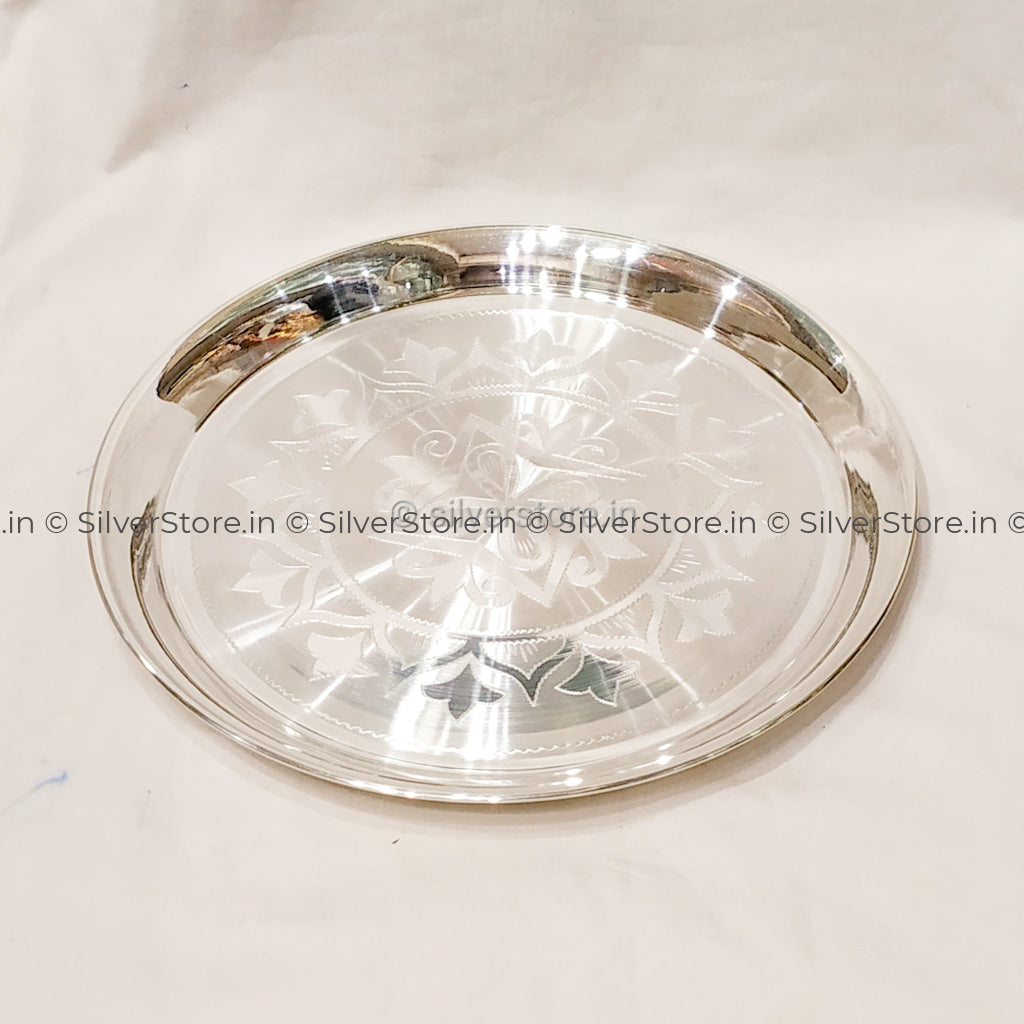 Silver Plate - Silver Plate For Pooja Thali