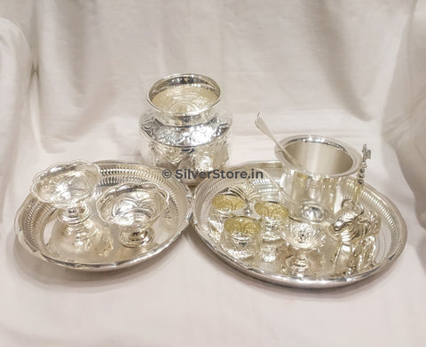 Silver Pooja set - pack of 12 items – SilverStore.in