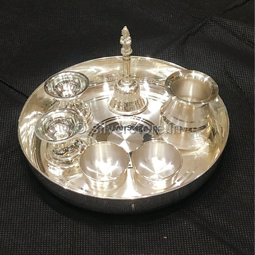 Buy Silver Pooja Thali at Lowest Price – SilverStore.in