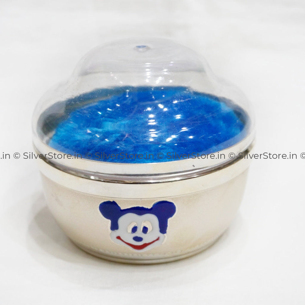 Silver Powder Box For Baby - With Puff Bis Hallmarked Gifts