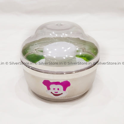 Silver Powder Box For Baby - With Puff Bis Hallmarked Gifts