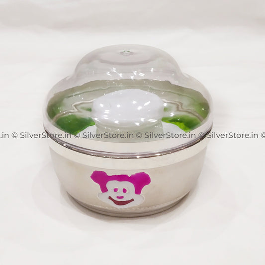 Silver Powder Box For Baby - With Puff Bis Hallmarked Gifts