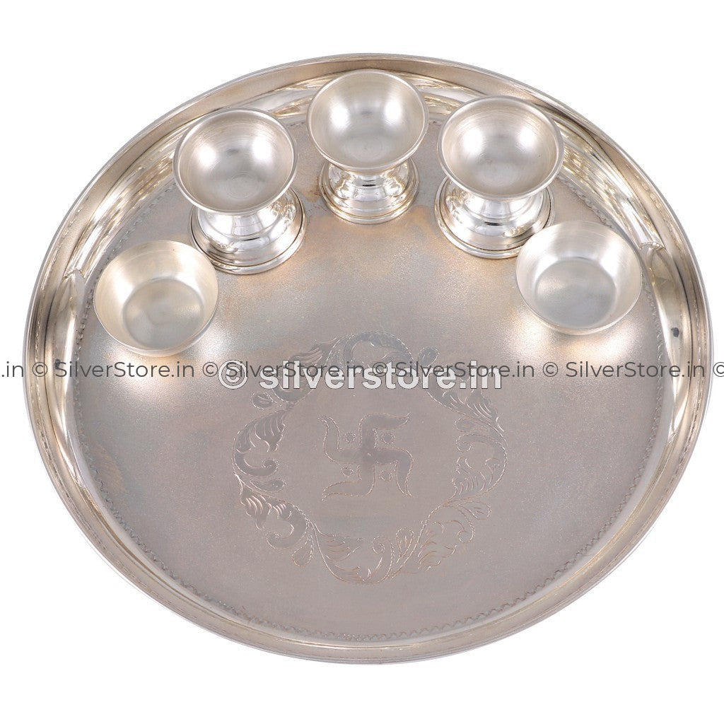 Silver Puja Thali Pooja Item