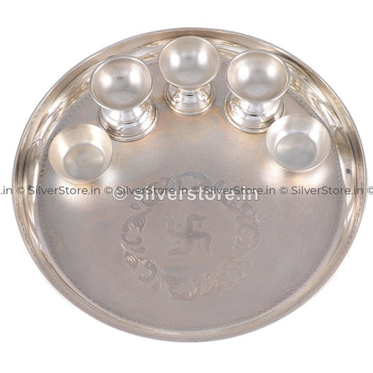 Silver Puja Thali Pooja Item