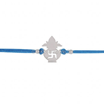 Silver Rakhi For Bother-Swastik In Kalash Pattern-R14