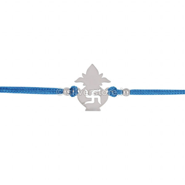 Silver Rakhi For Bother-Swastik In Kalash Pattern-R14