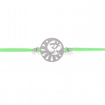 Silver Rakhi For Brother-Om Pattern-R15