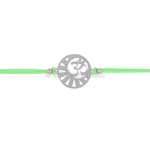 Silver Rakhi For Brother-Om Pattern-R15