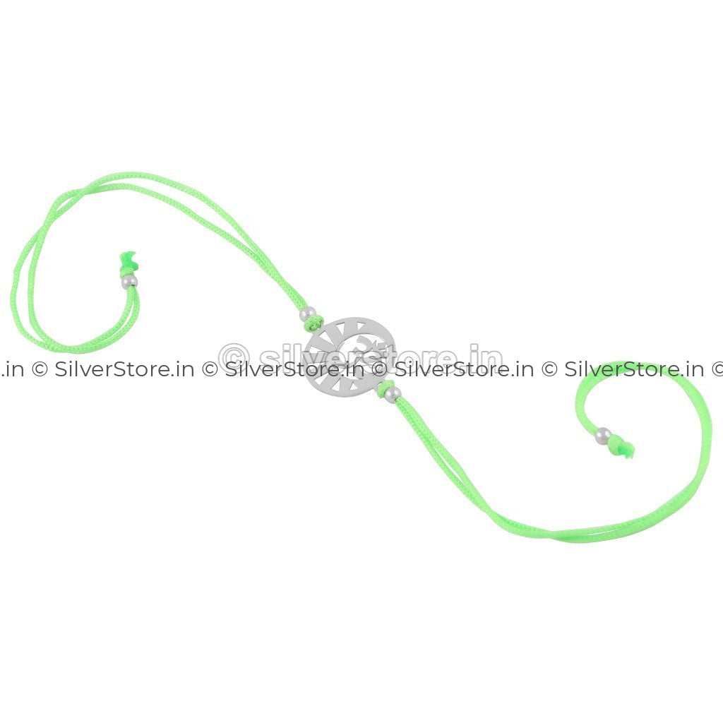Silver Rakhi For Brother-Om Pattern-R15