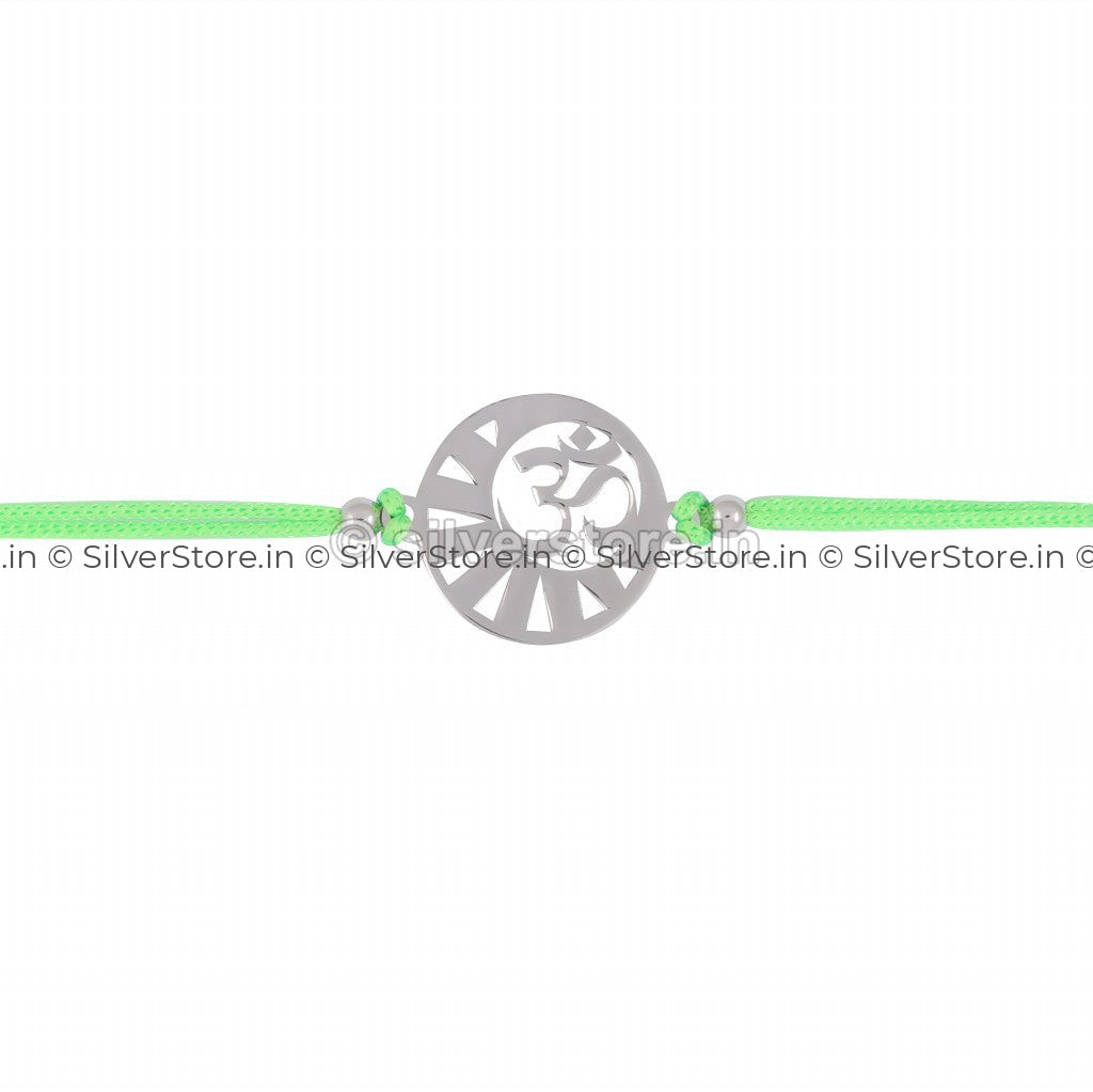 Silver Rakhi For Brother-Om Pattern-R15