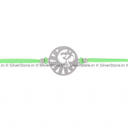 Silver Rakhi For Brother-Om Pattern-R15