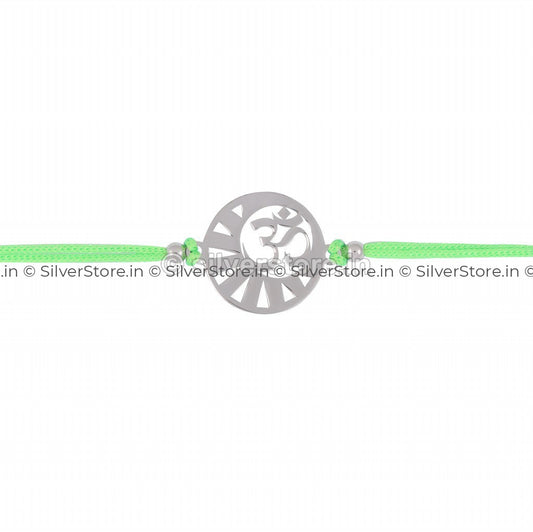 Silver Rakhi For Brother-Om Pattern-R15