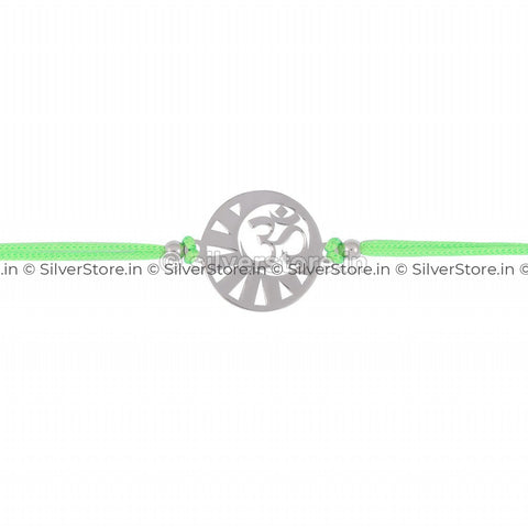 Silver Rakhi For Brother-Om Pattern-R15